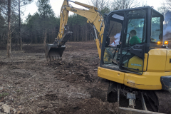 Clearing land for the glamping sites